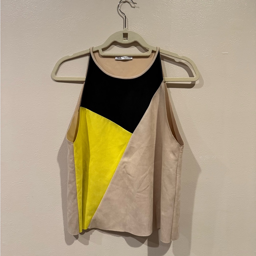 Zara Cream Asymmetrical Tank Top